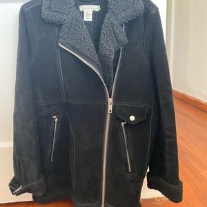 Suede biker jacket
